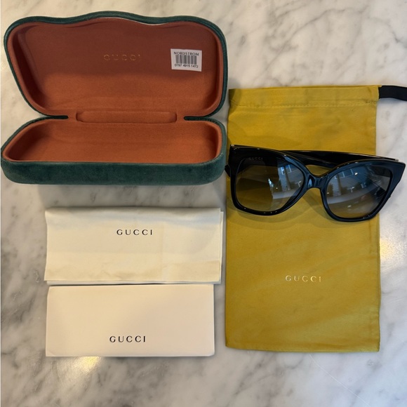 Gucci Square Acetate Sunglasses- Black - Picture 2 of 10